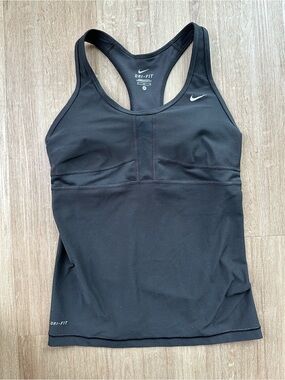 NIKE | DRI FIT TANK WITH EXTRA SUPPORT BUILT IN BRA | BLACK SIZE M | WORKOUT